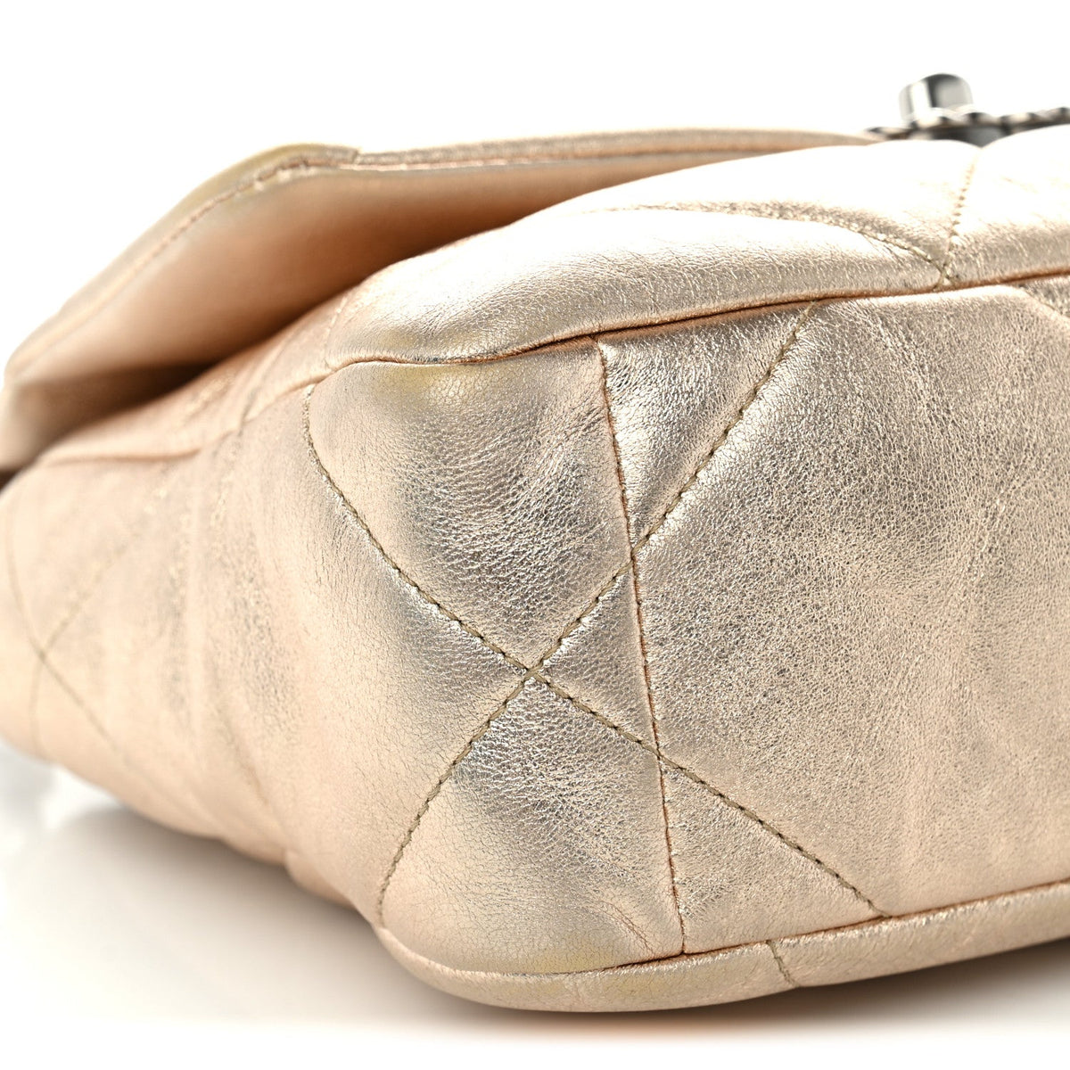 Metallic Lambskin Quilted Medium Chanel 19 Flap Gold