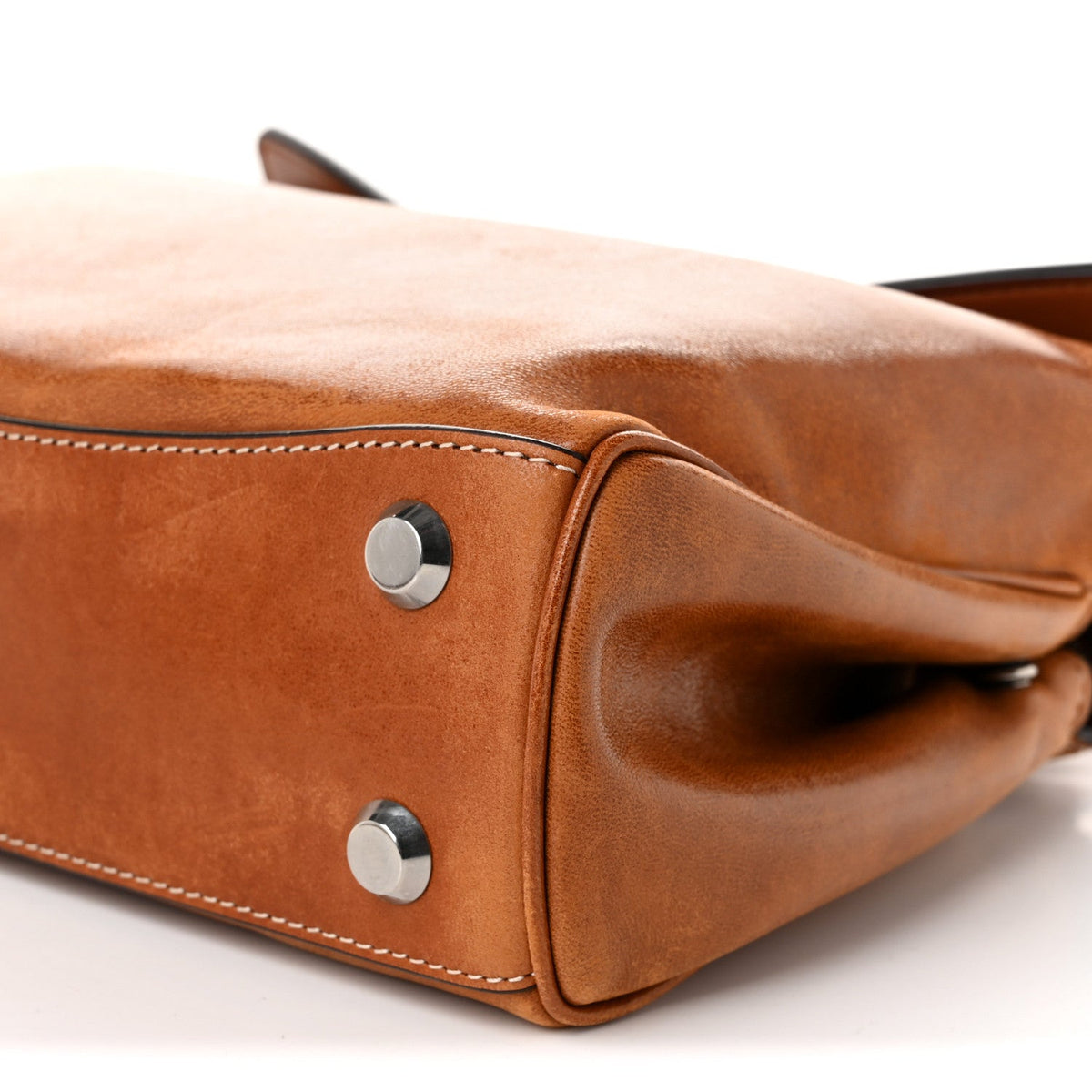 Vegetable Tanned Lambskin Mini Rodeo Top Handle Handbag Tan Cowboy