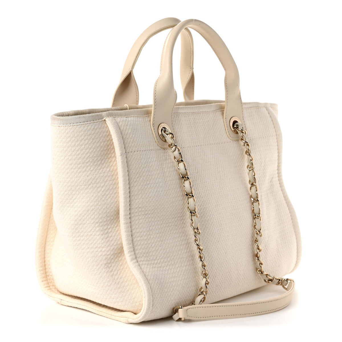 Mixed Fibers Small Deauville Tote White
