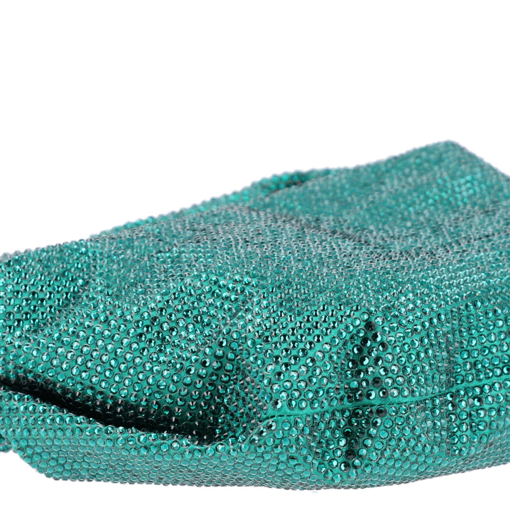 Crystal Embellished Satin Mini Hotfix Jodie Emerald