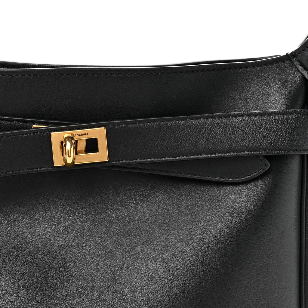 Smooth Calfskin Small Bel Air Hobo Bag Black