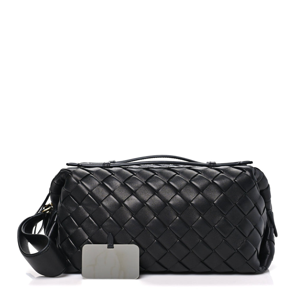 Nappa Intrecciato Gioco Top Handle Bag Black