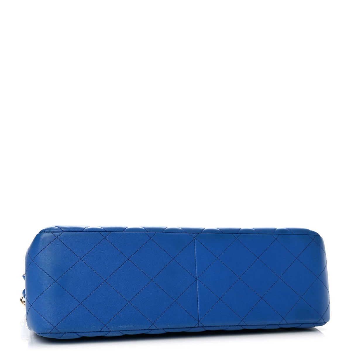 Lambskin Quilted Jumbo Double Flap Blue