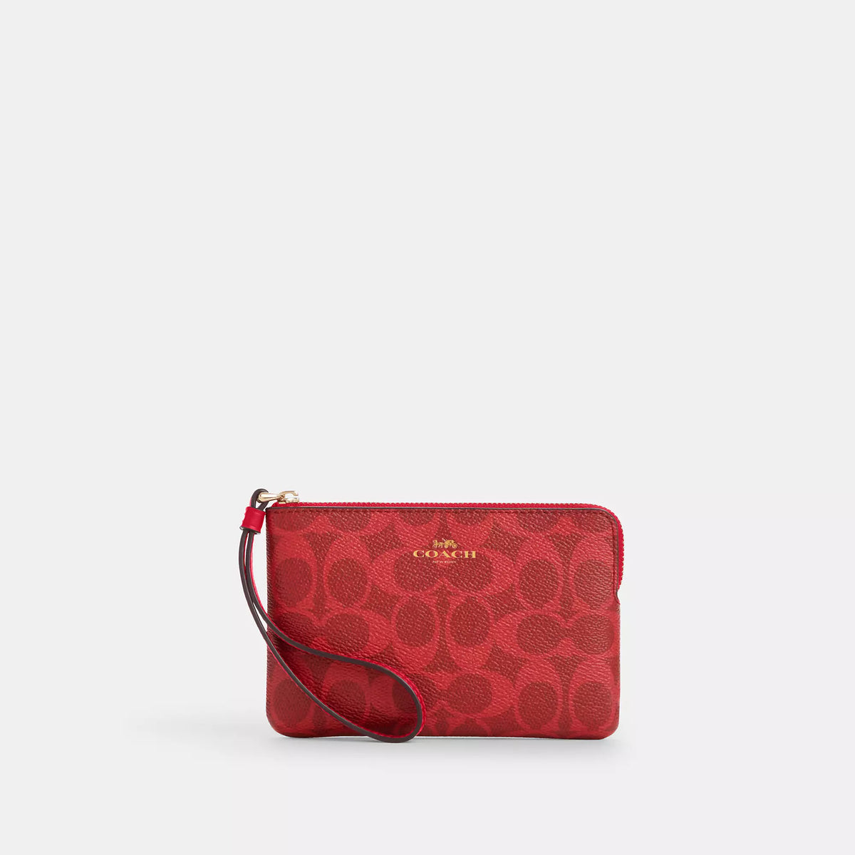 Coach Outlet Corner Zip Wristlet In Signature Canvas