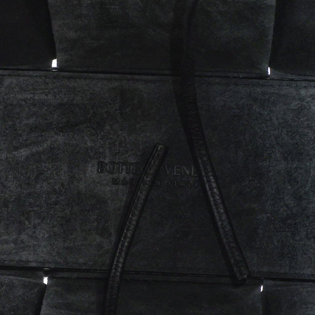 Grained Calfskin Intrecciato Mini Arco Tote Black