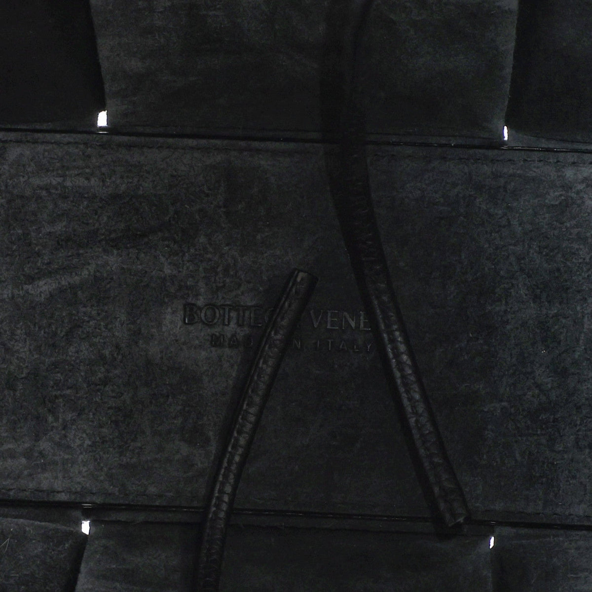 Grained Calfskin Intrecciato Mini Arco Tote Black
