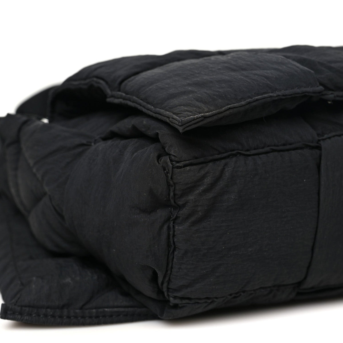 Nylon Intrecciato Padded Tech Cassette Bag Black