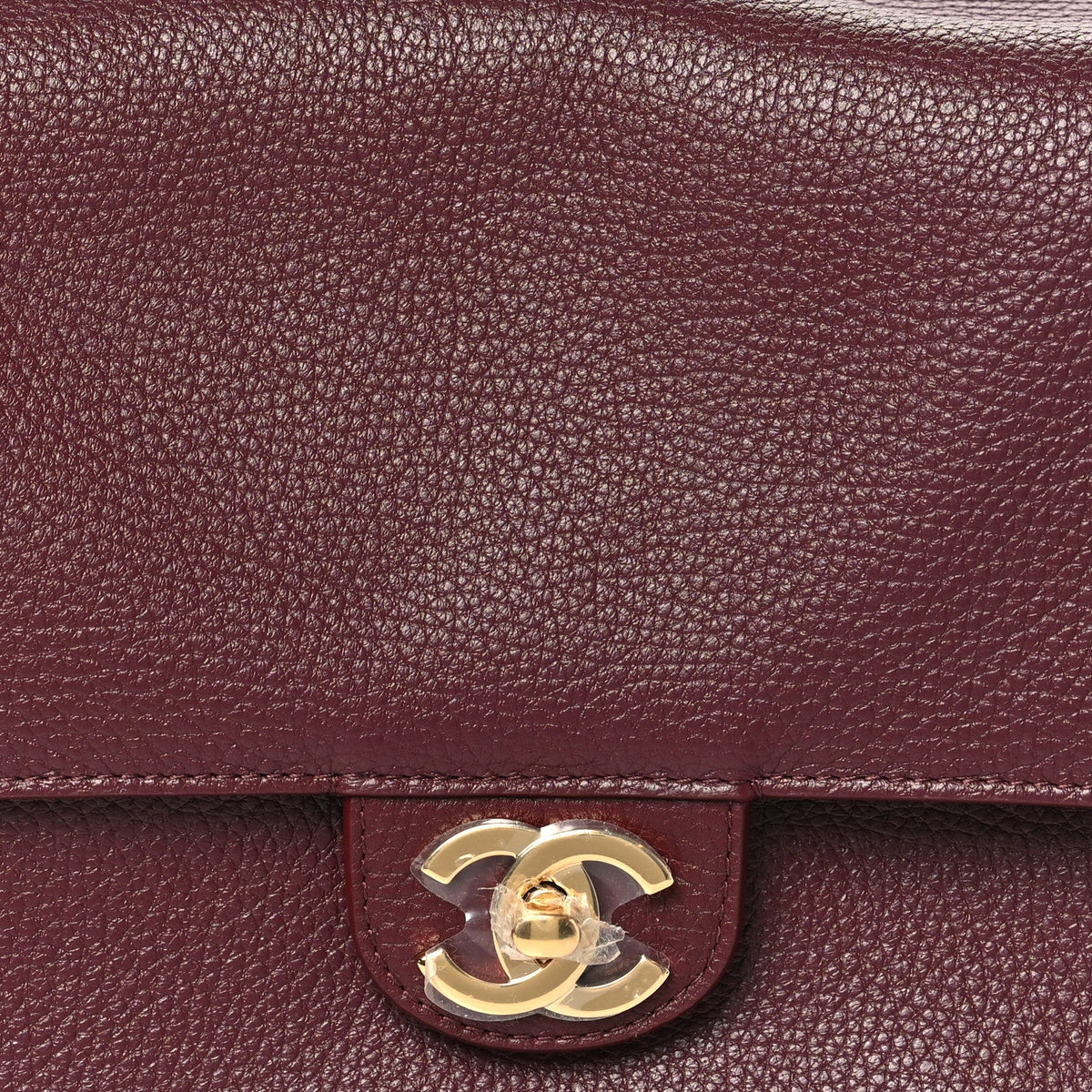 Grained Calfskin Small Souplissimo Maxi Flap Burgundy