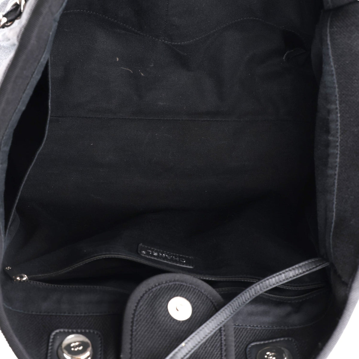 Canvas Pearl Medium Deauville Tote Black