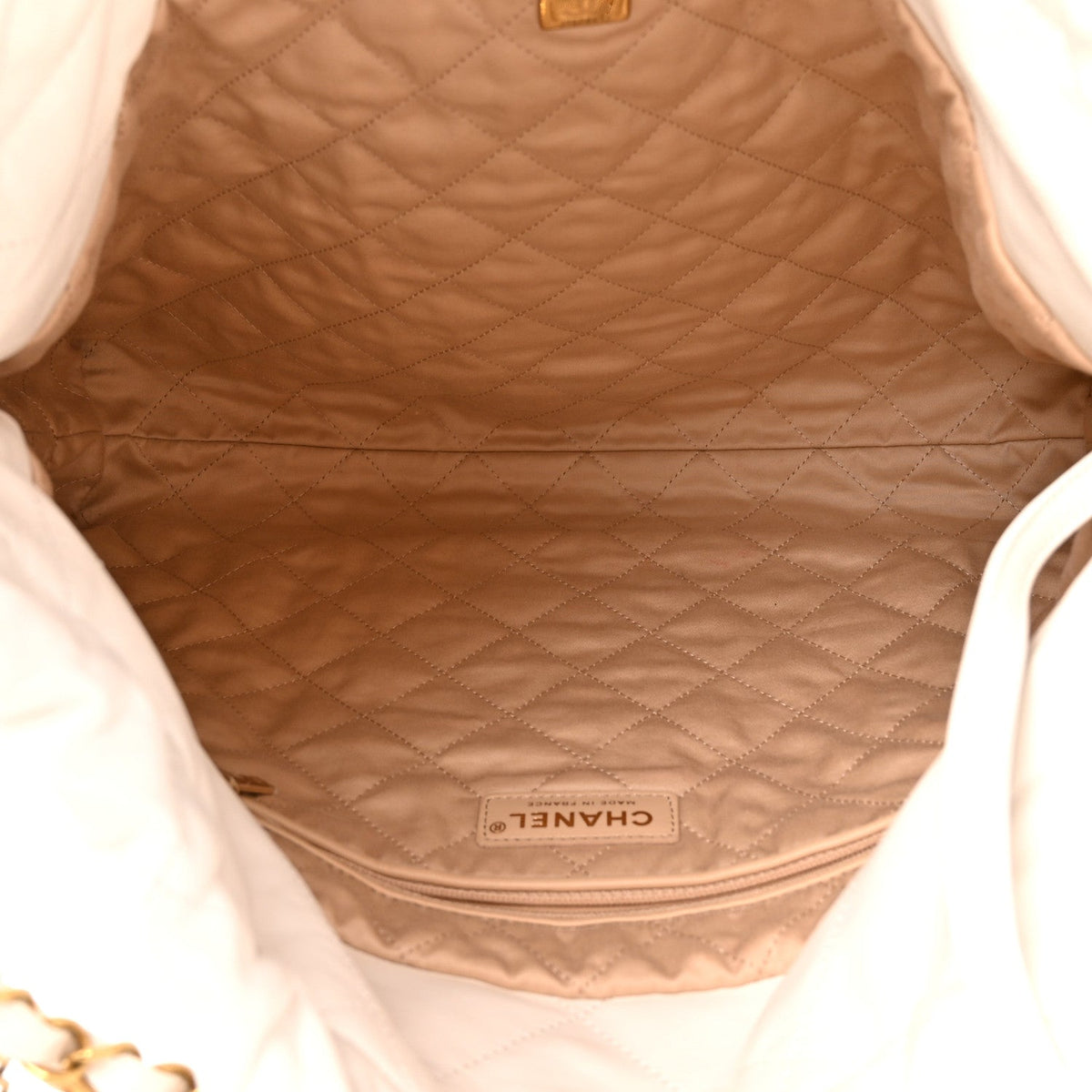 Shiny Calfskin Quilted Small Chanel 22 White