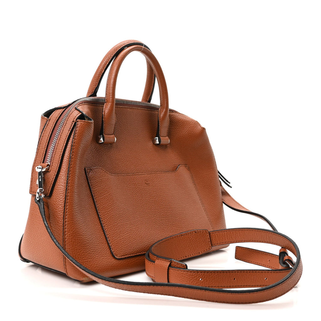 Grained Calfskin Medium Ella Boston Brown