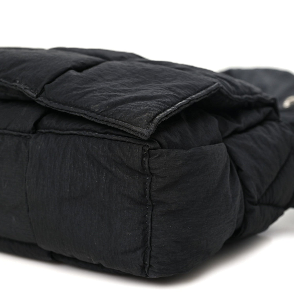Nylon Intrecciato Padded Tech Cassette Bag Black