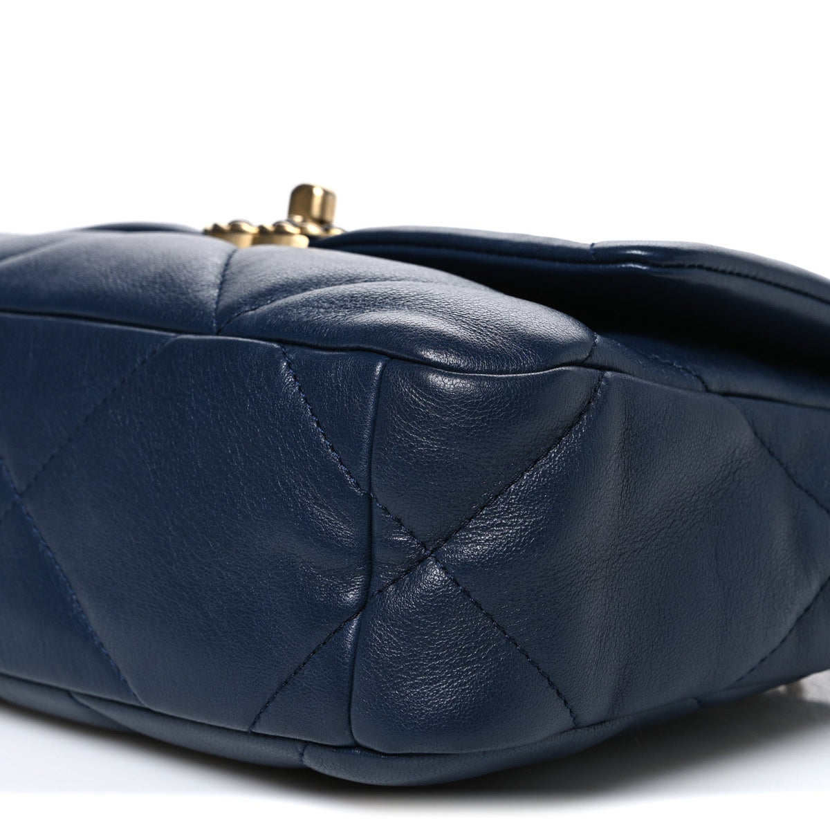 Lambskin Quilted Medium Chanel 19 Flap Navy Blue
