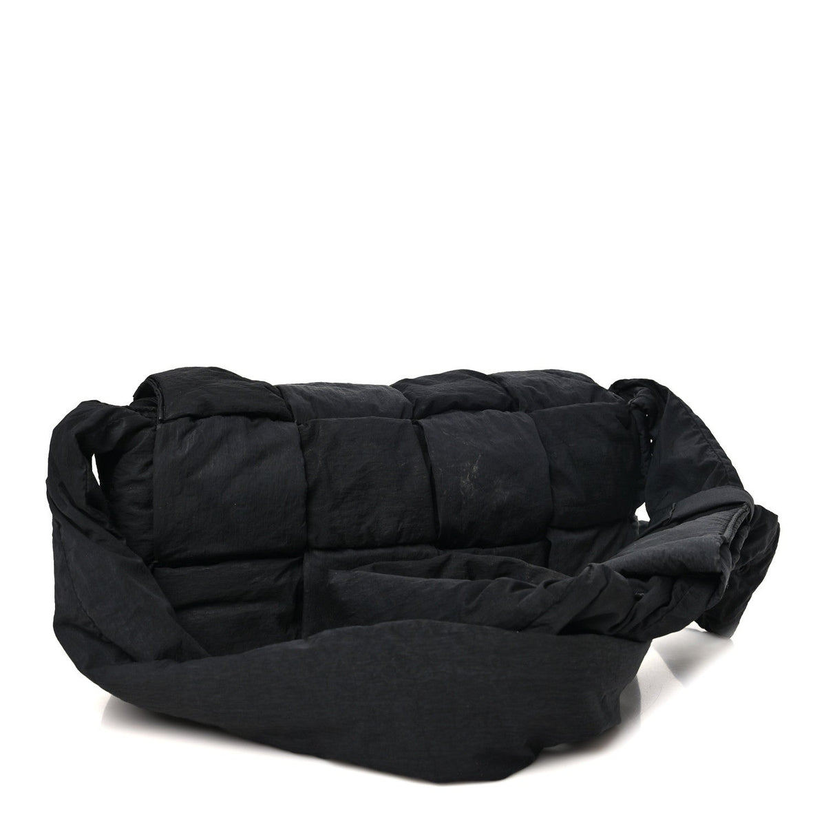 Nylon Intrecciato Padded Tech Cassette Bag Black