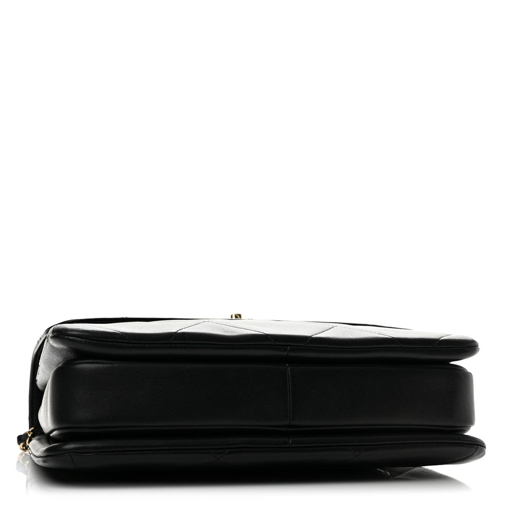 Lambskin Quilted Medium Trendy CC Flap Dual Handle Bag Black