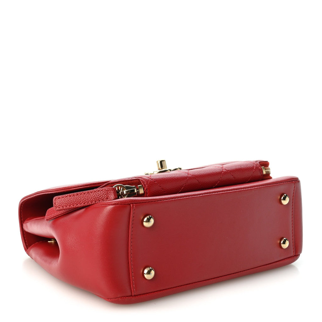 Caviar Quilted Medium Business Affinity Flap Red