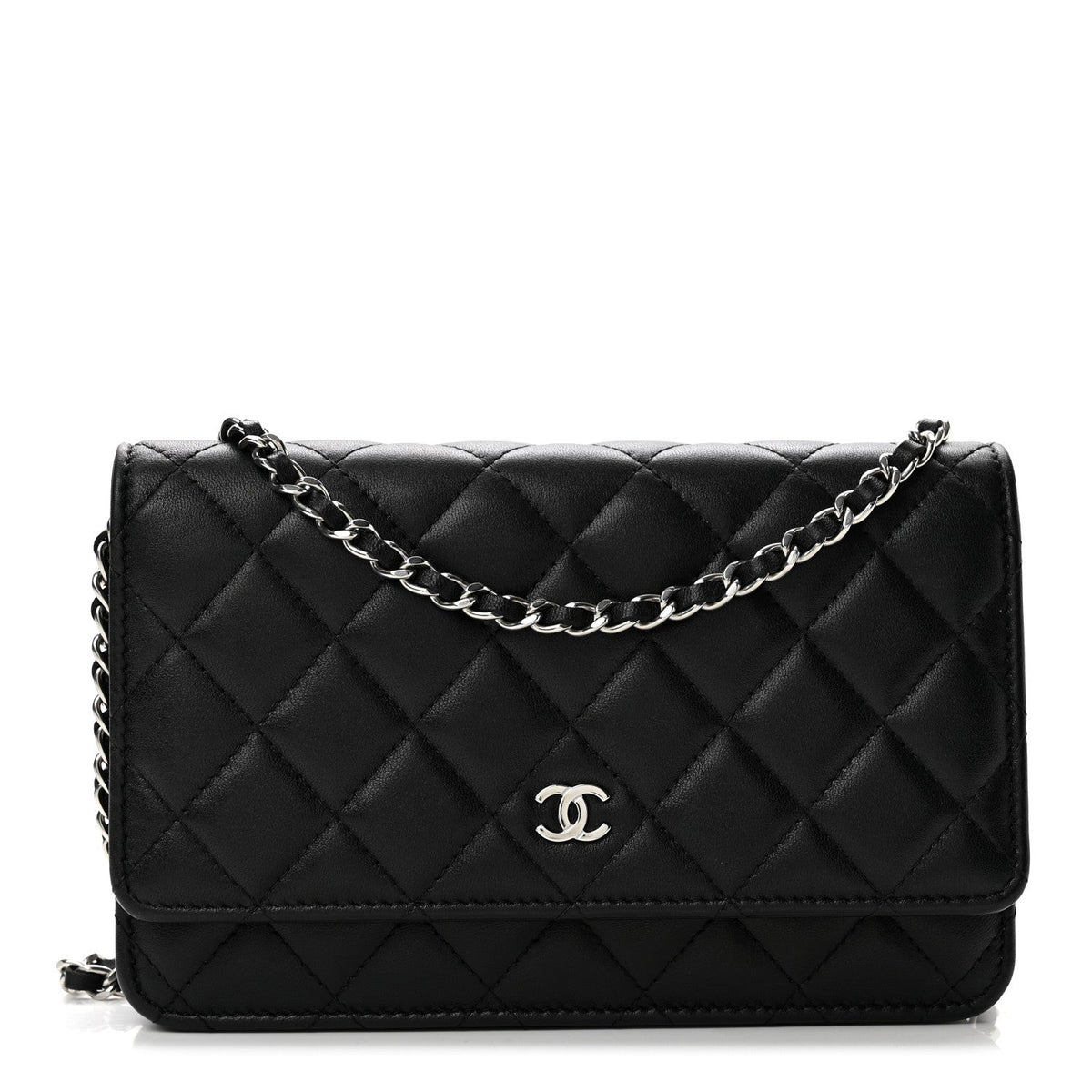 Caviar Quilted Wallet on Chain WOC Black
