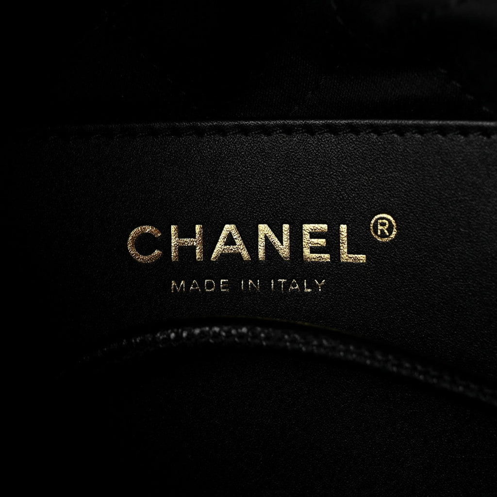 Shiny Caviar Quilted Monochrome Mini Chanel 22 Black