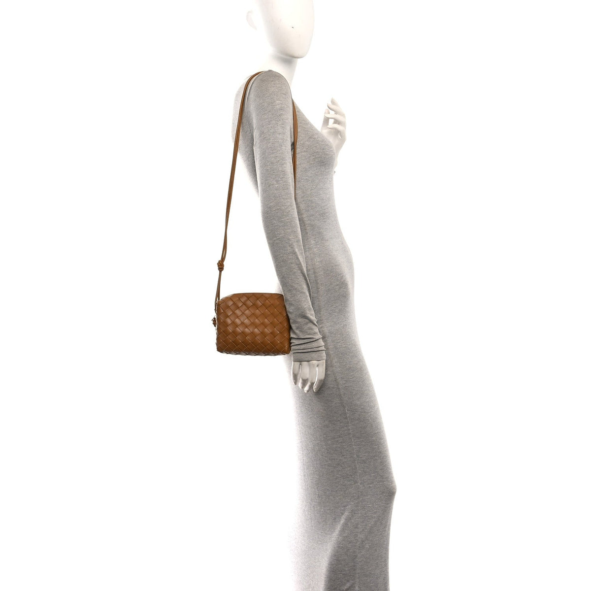 Nappa Intrecciato Mini Loop Camera Bag Camel