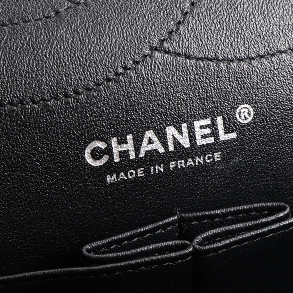 Glazed Aged Calfskin Quilted 2.55 Reissue 227 Flap  So Black