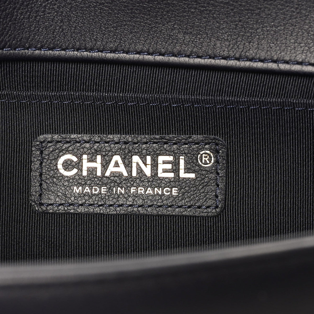 Lambskin Quilted Medium Boy Flap Dark Navy