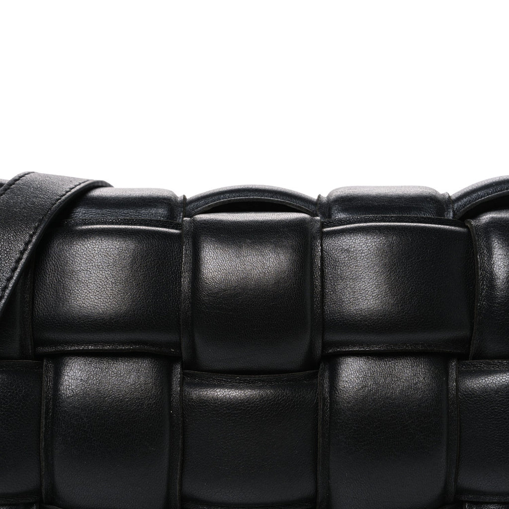 Nappa Maxi Intreccio Padded Cassette Crossbody Bag Black