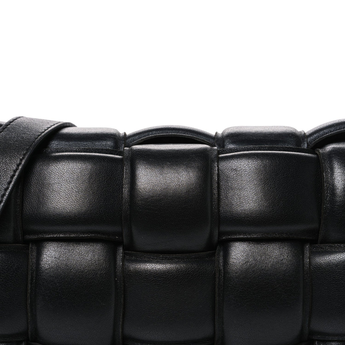 Nappa Maxi Intreccio Padded Cassette Crossbody Bag Black