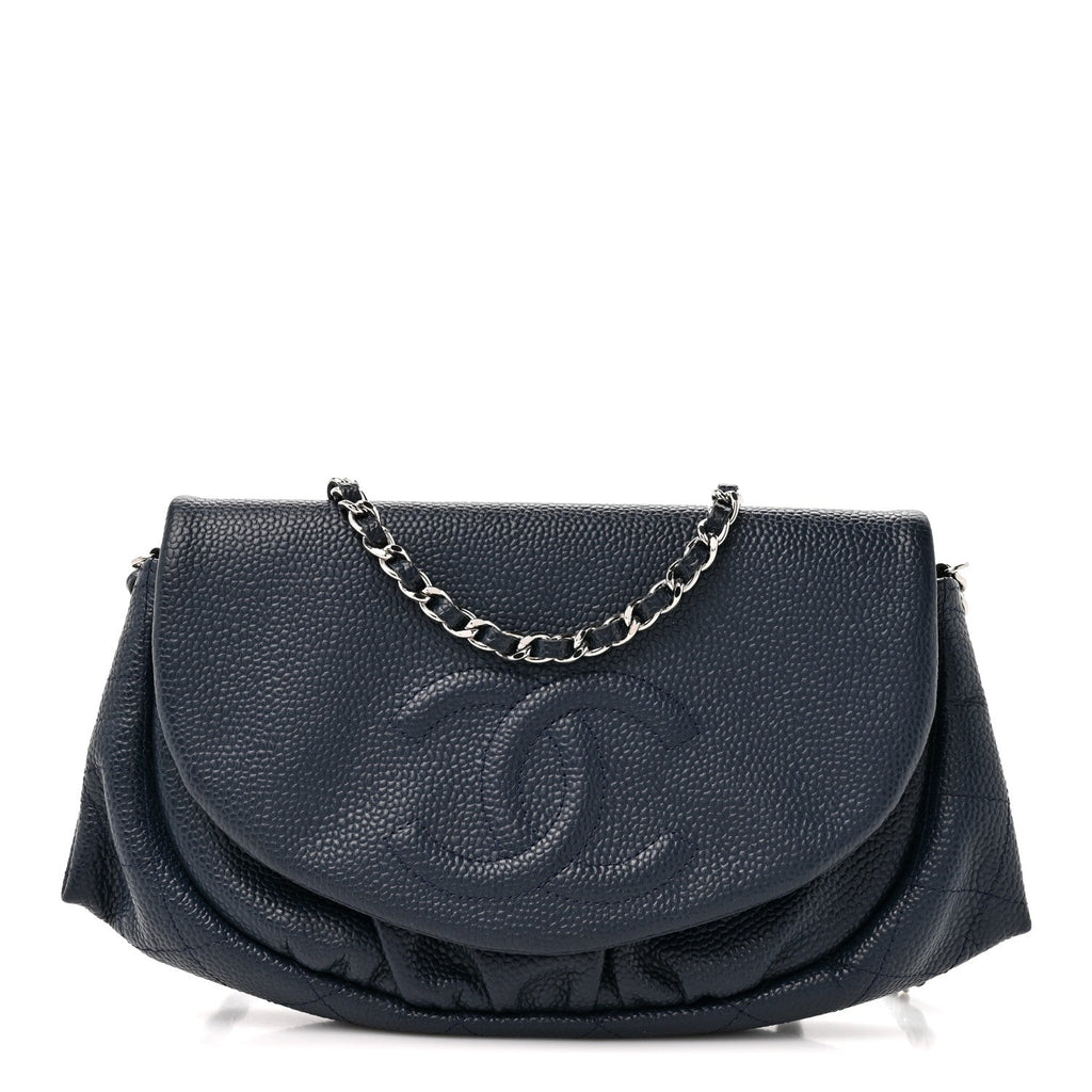 Caviar Half Moon Wallet On Chain WOC Navy