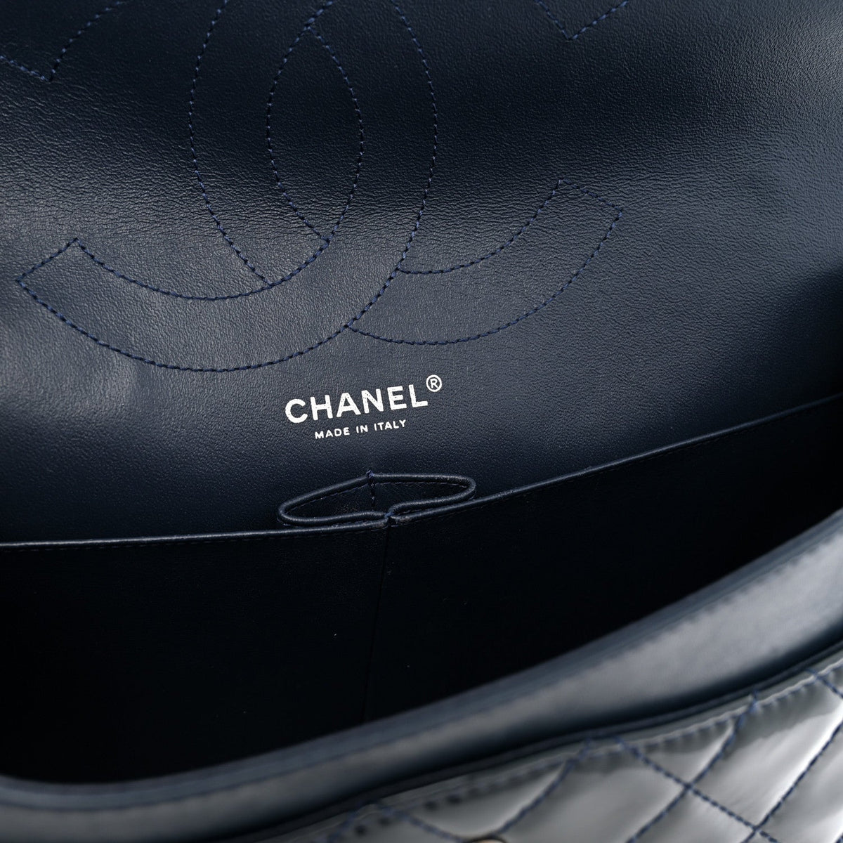 Patent Quilted 2.55 Reissue 227 Flap Dark Blue