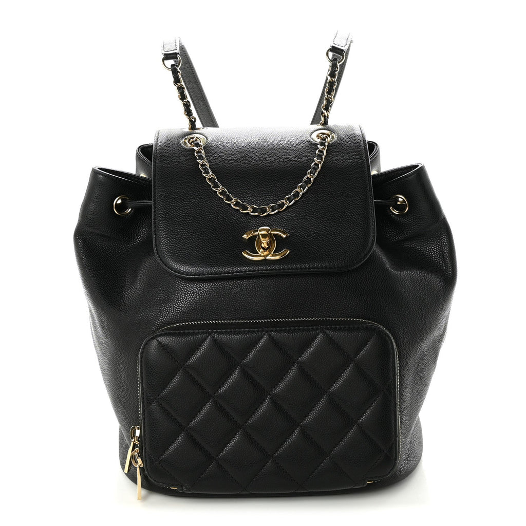 Caviar Quilted Business Affinity Backpack Black