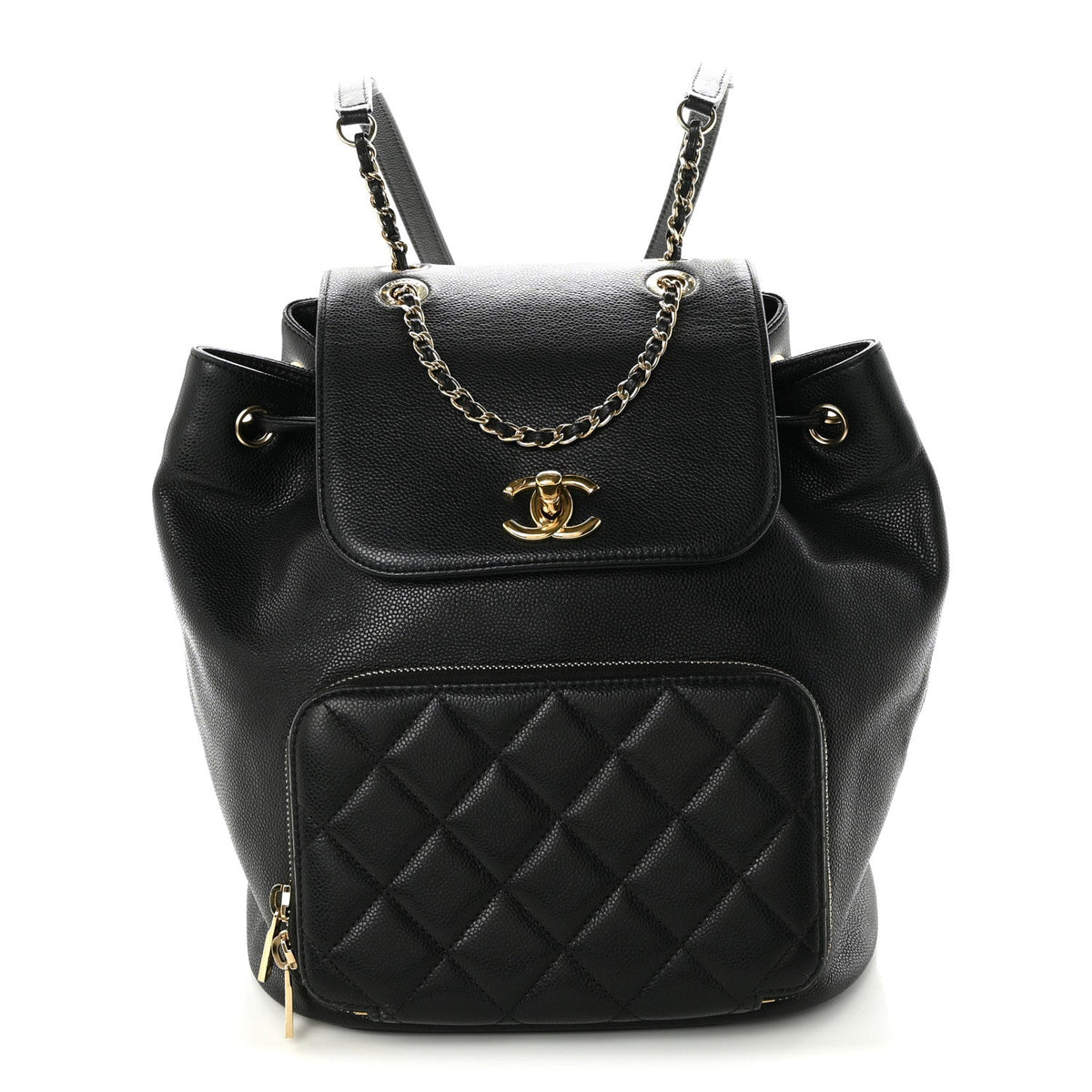 Caviar Quilted Business Affinity Backpack Black
