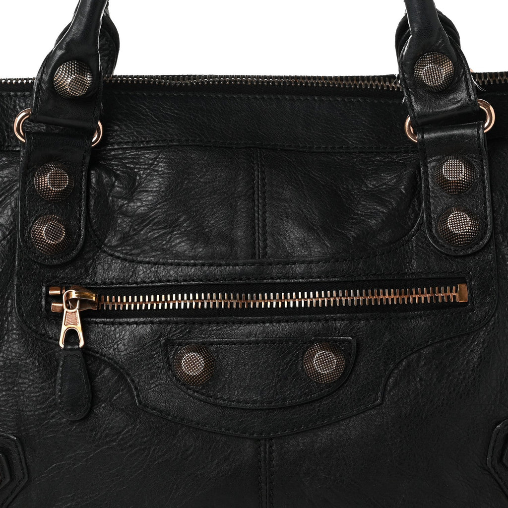 Agneau Giant 21 Rose Gold Hardware Work Black