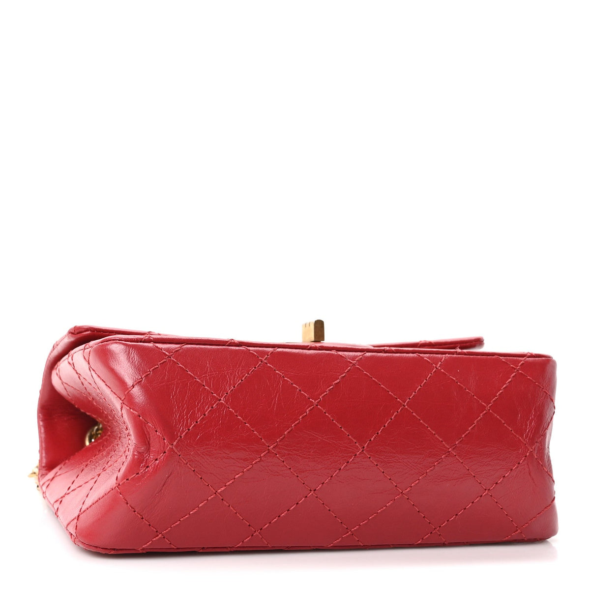 Aged Calfskin Quilted 2.55 Reissue Mini Flap Red