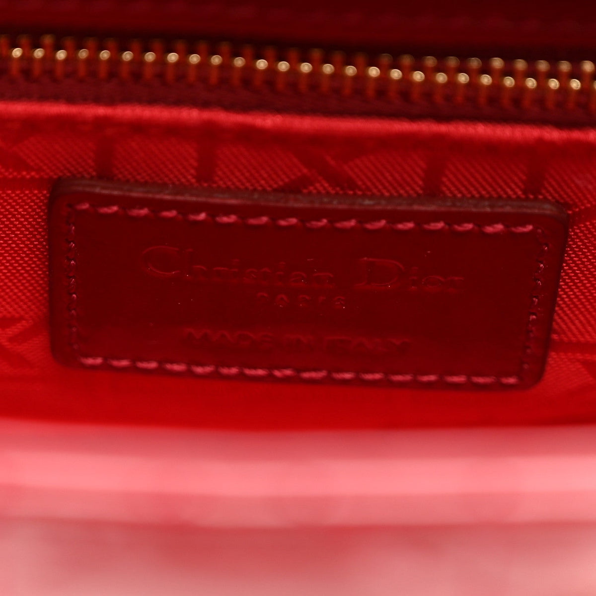 Patent Cannage Mini Lady Dior Red