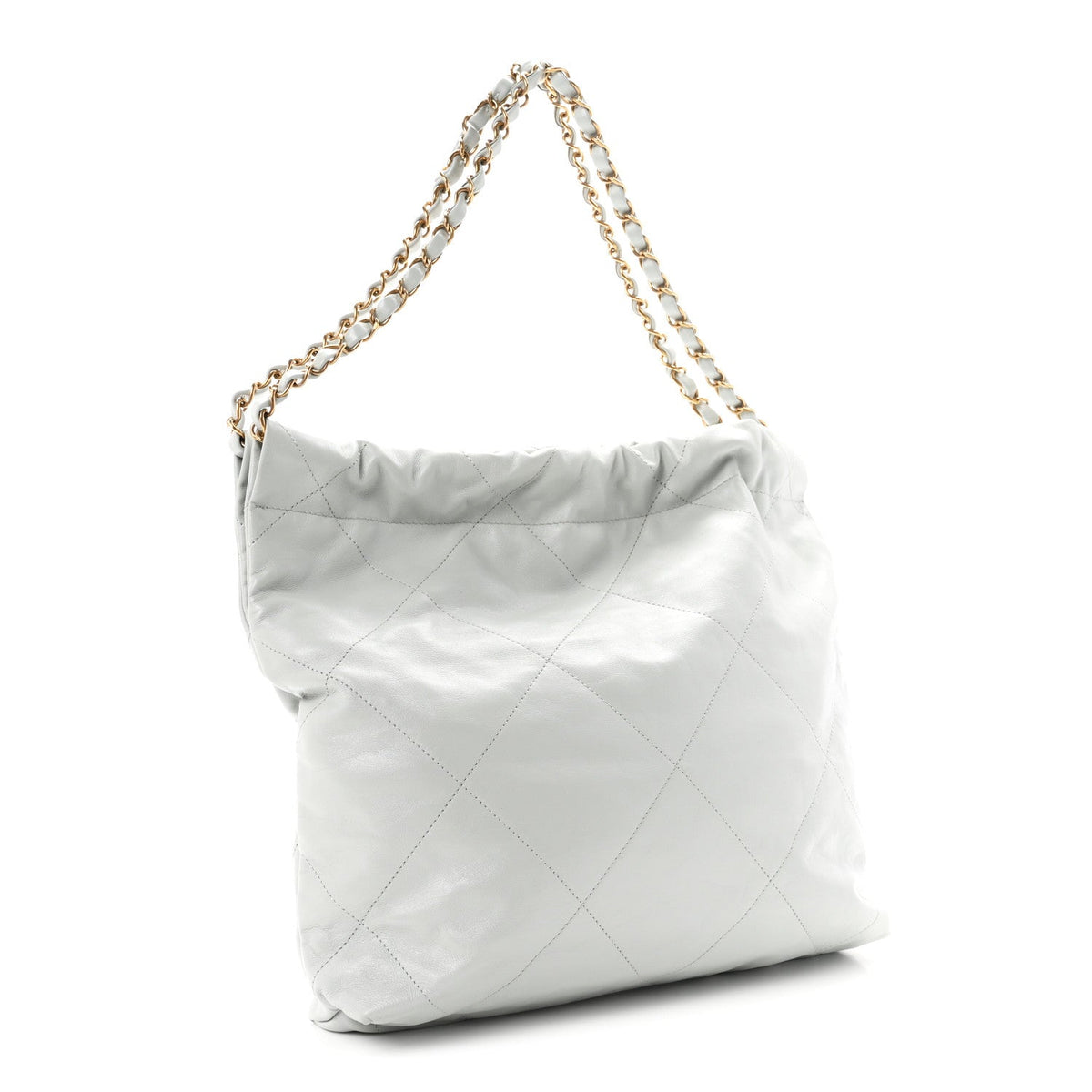 Shiny Calfskin Quilted Small Chanel 22 Light Blue