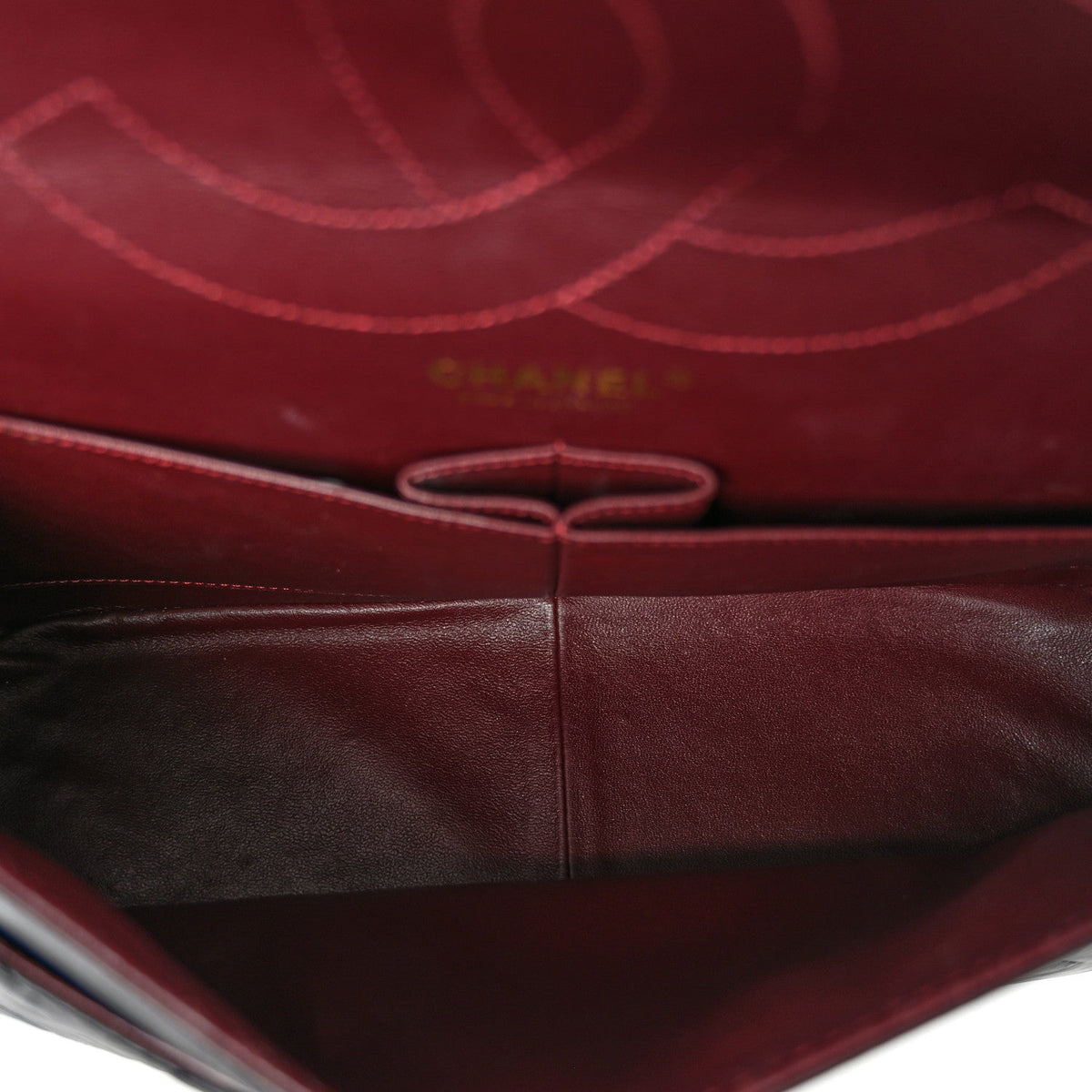 Aged Calfskin Quilted 2.55 Reissue 227 Flap Black