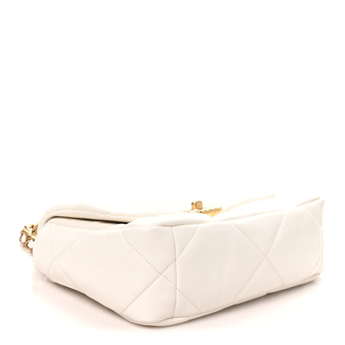 Lambskin Quilted Medium Chanel 19 Flap White