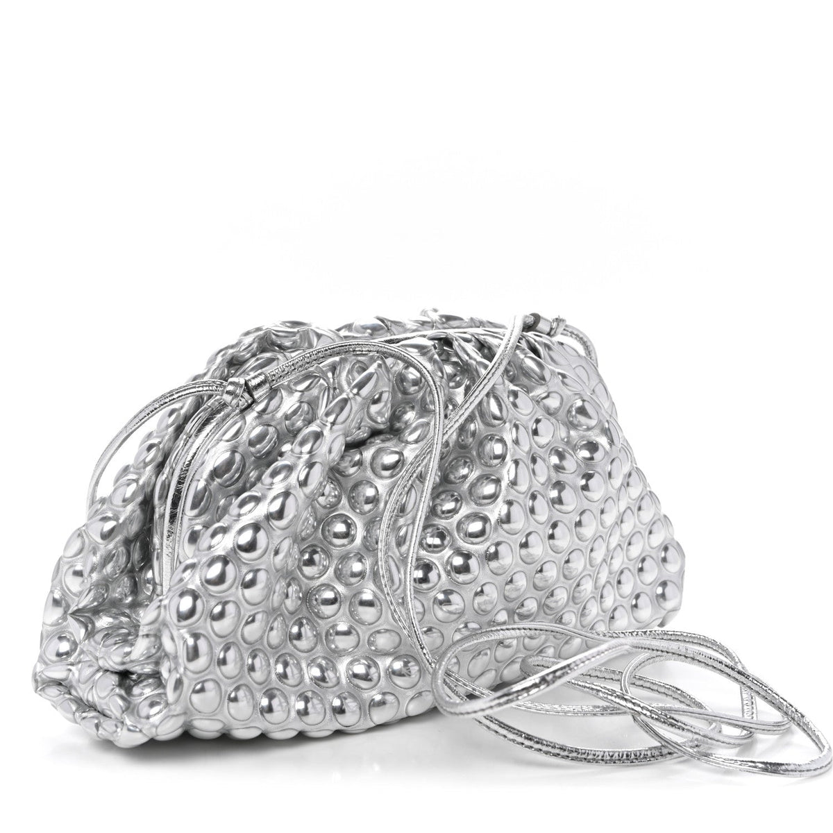 Metallic Fabric Bubble Wrap The Mini Pouch Silver