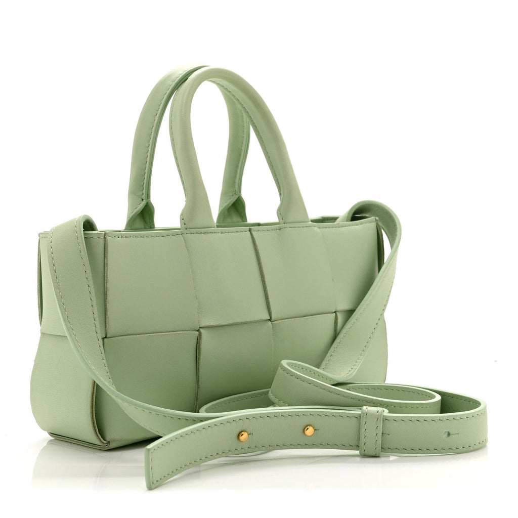 Nappa Maxi Intreccio Mini Arco East West Tote Pistachio
