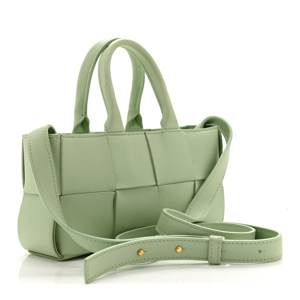 Nappa Maxi Intreccio Mini Arco East West Tote Pistachio