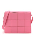 Lambskin Maxi Intrecciato Mini Cassette Crossbody Bag Pink