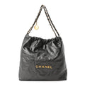 Metallic Calfskin Quilted Chanel 22 Ruthenium