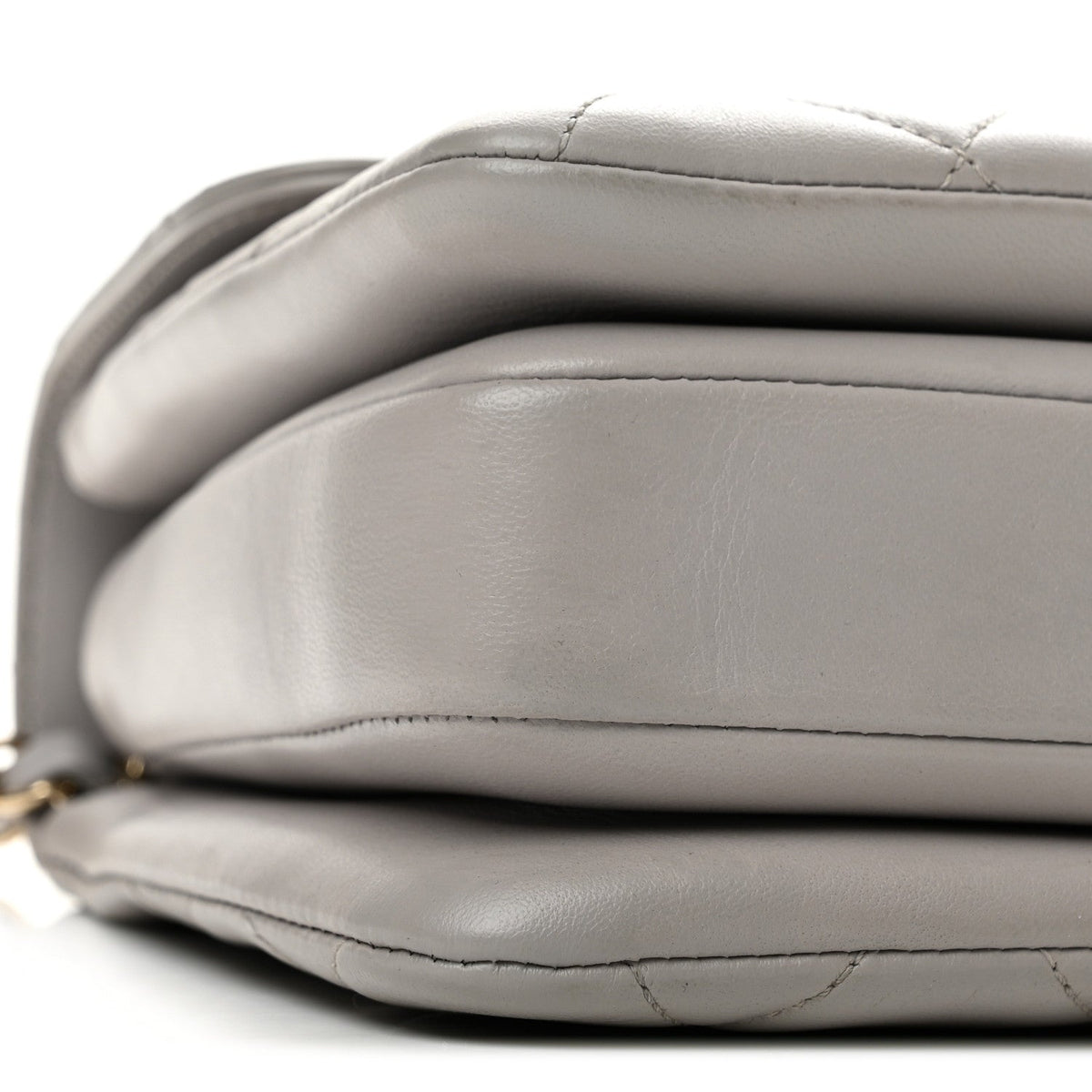 Lambskin Quilted Small Trendy CC Flap Dual Handle Bag Light Grey