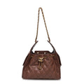 Caviar Quilted Small Chanel 25 Handbag Brown