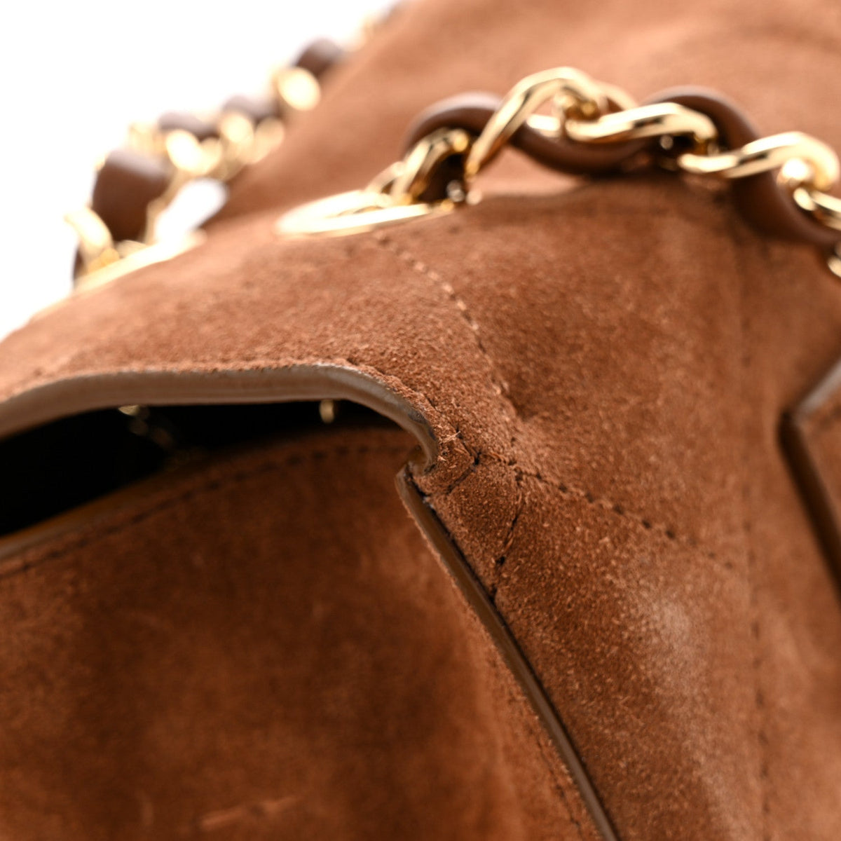 Suede Calfskin Small Souplissimo Maxi Flap Camel