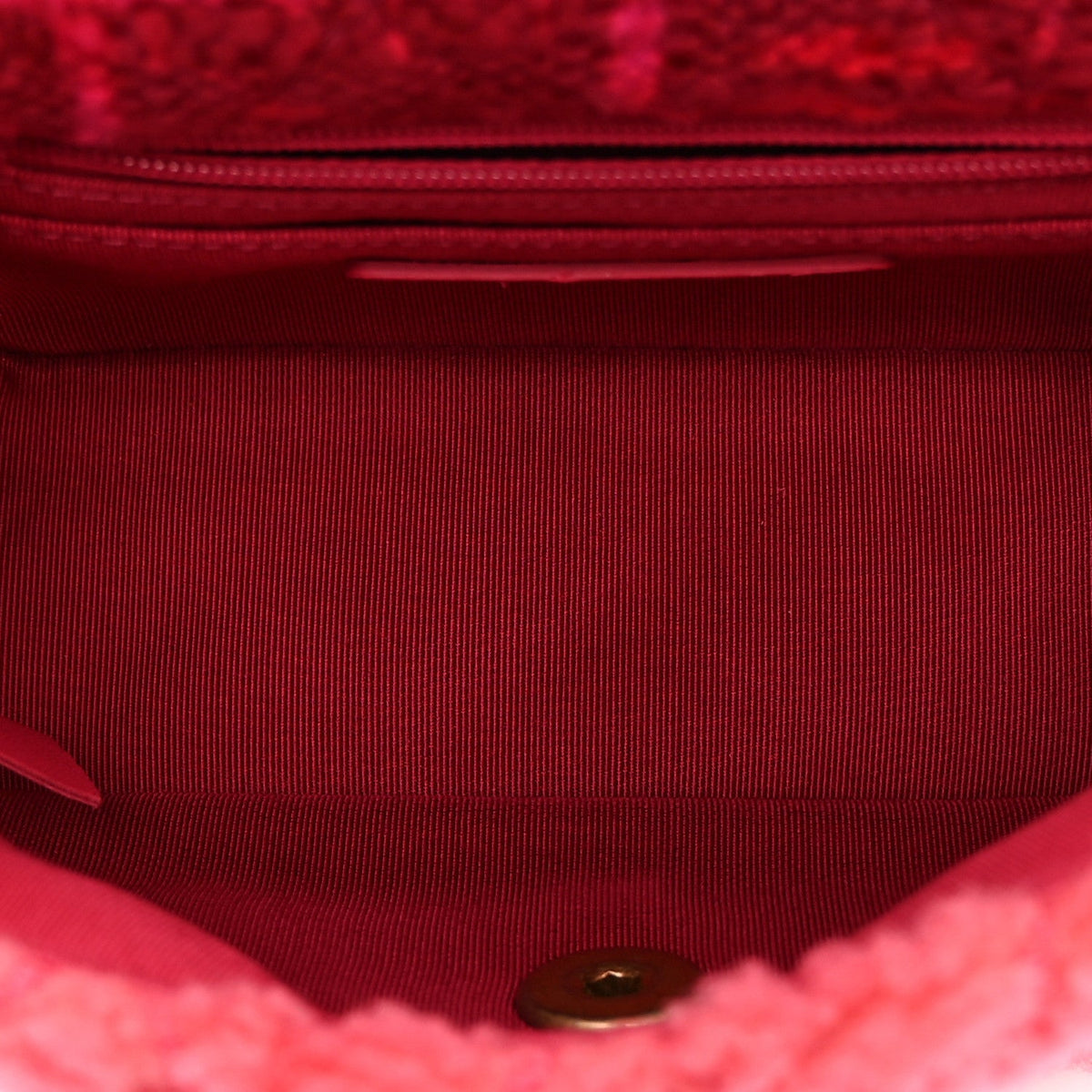 Shearling Tweed Quilted Mini Square Flap Bag Pink