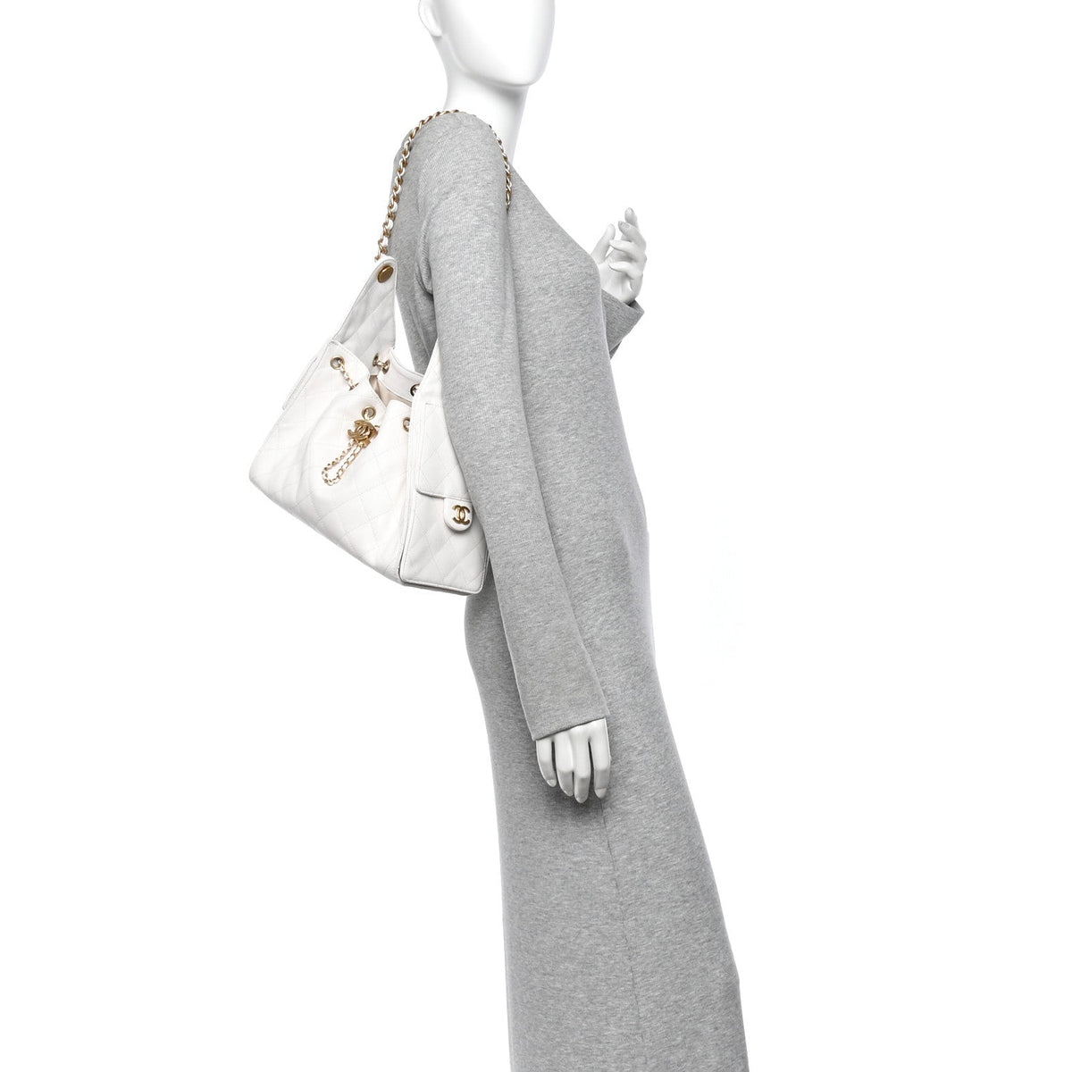 Caviar Quilted Small Chanel 25 Handbag White