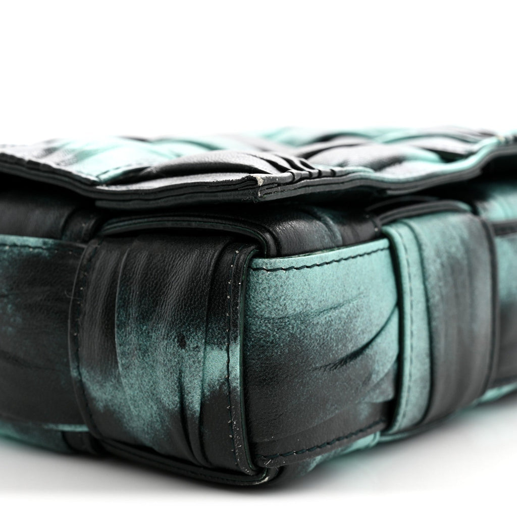 Foulard Tie Dye Maxi Intrecciato Padded Cassette Crossbody Bag Celadon Inkwell