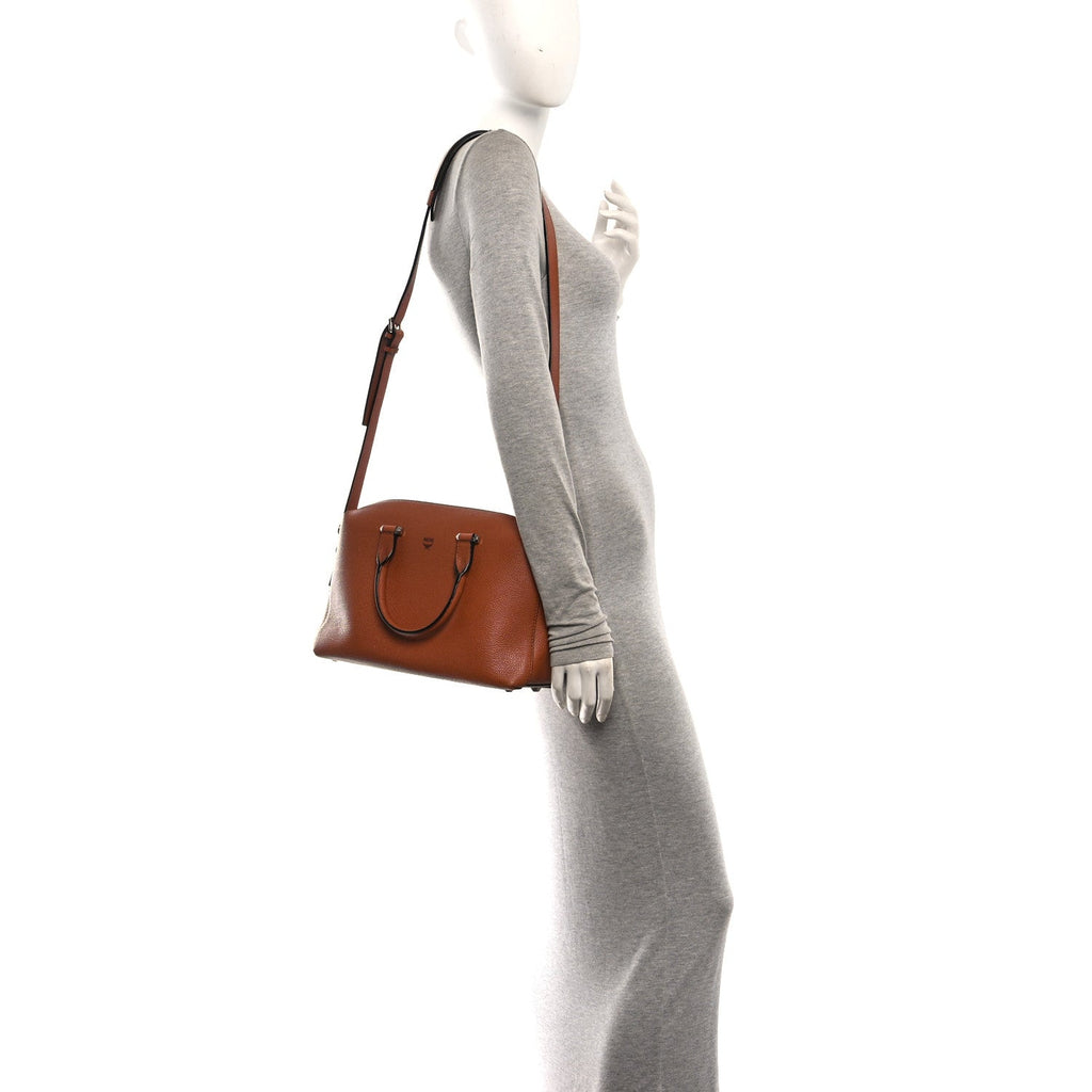 Grained Calfskin Medium Ella Boston Brown