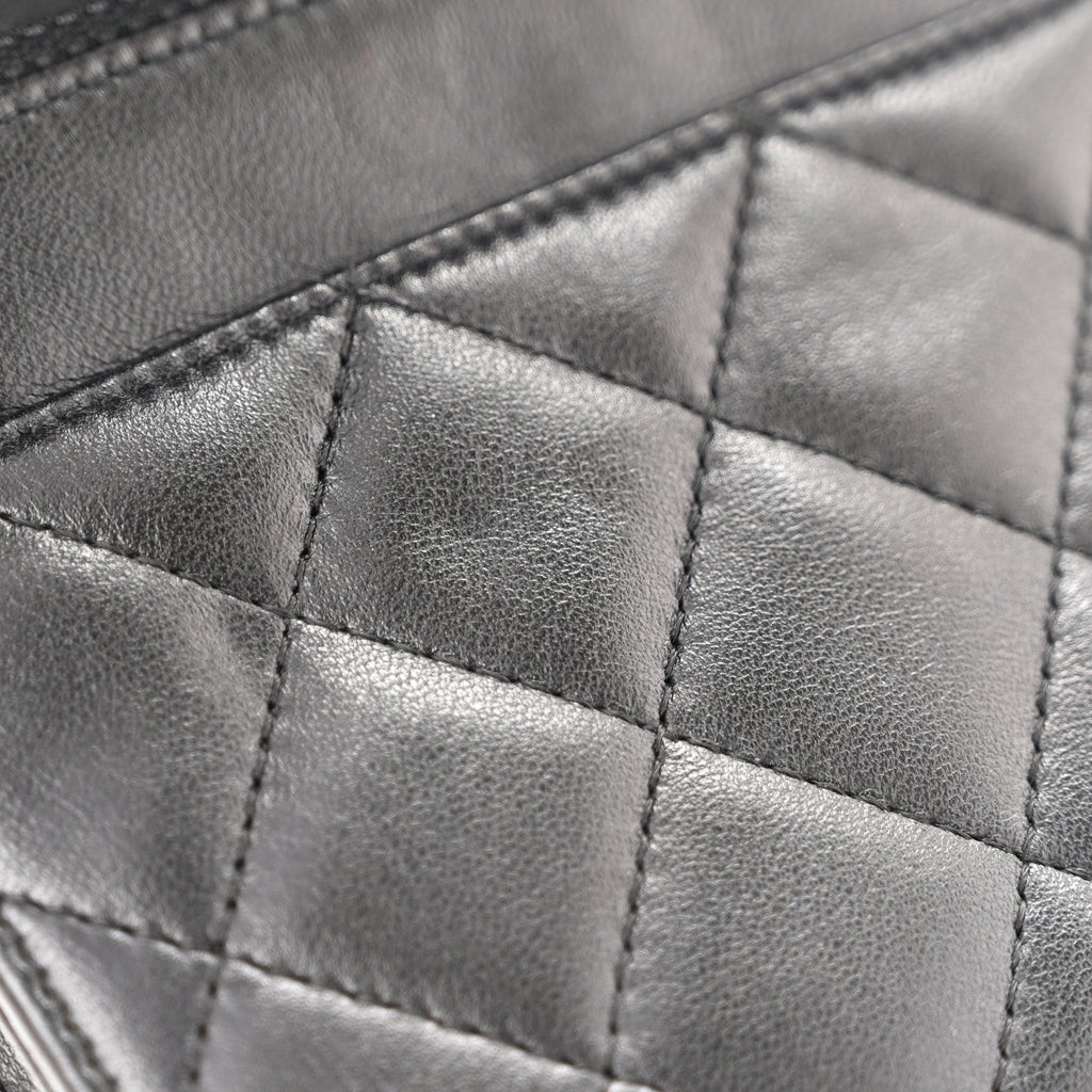 Lambskin Quilted Wallet On Chain WOC Black